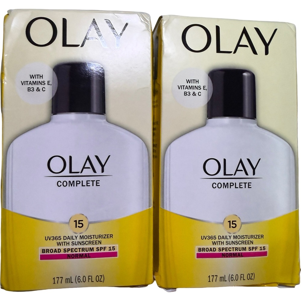 Olay Complete UV365 Daily Moisturizer SPF 15 Normal Skin 6oz 2 Pack Exp 11/2026